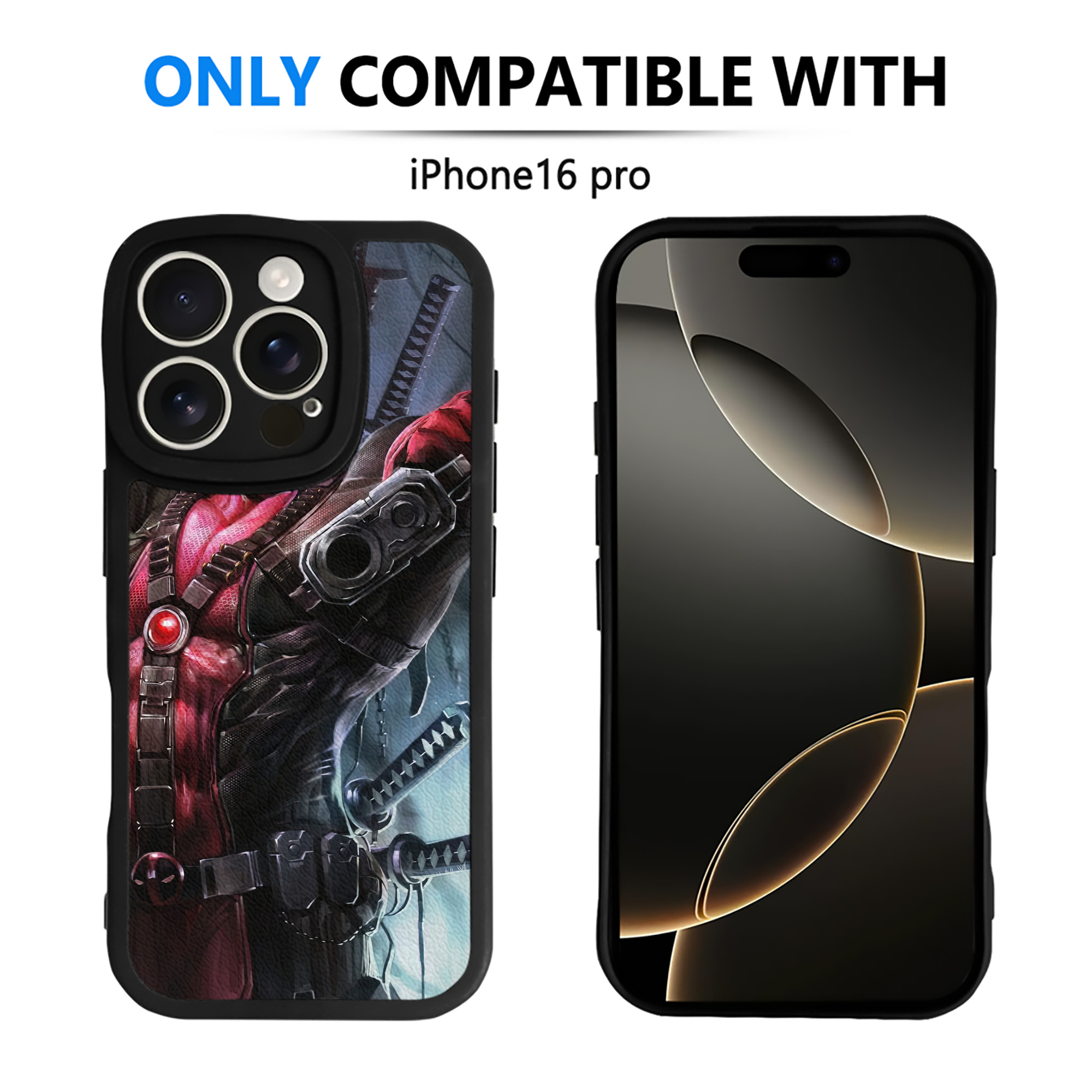 （画像用） Deadpool デッドプール 【iPhone 16シリーズ対応】シリコンスマホケース（レザー調） 材質：シリコン